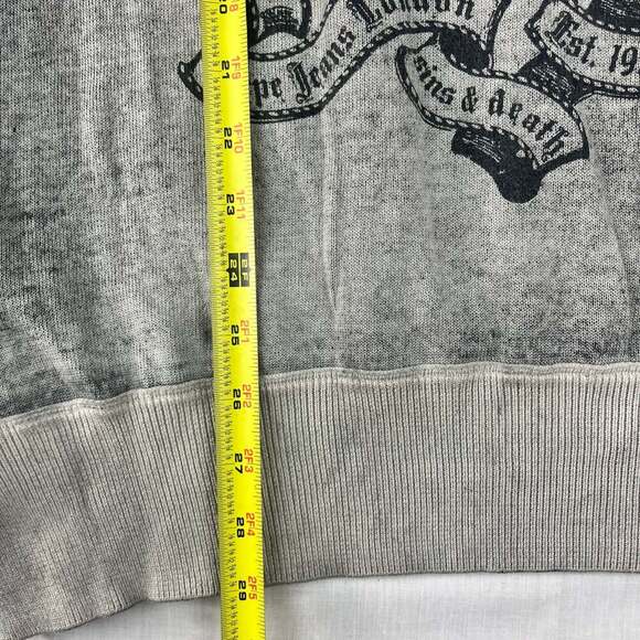 Pepe Jeans Mens 3XL Logo Long Sleeve T-Shirt Grey Y2K Rock - Picture 11 of 11